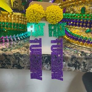 Fat Tuesday Mardi Gras Earrings